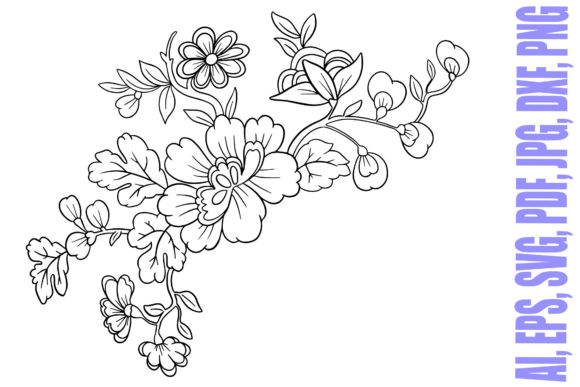 Elevate Your Design with Line Art Floral Flowers