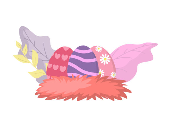 Elevate Your Designs with Easter Egg Purple Colorful Floral Vector