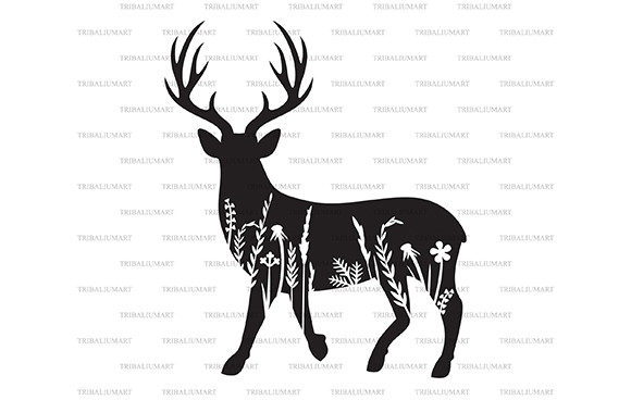 Floral Deer Grass Silhouettes: A Versatile Digital Design Solution