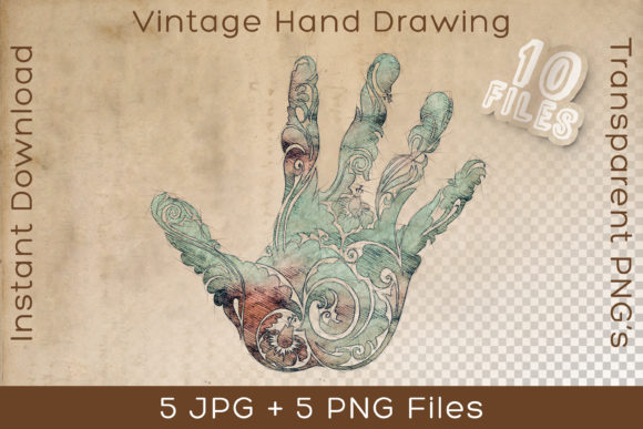 Hand Colors Vintage Floral Art Drawing: A Versatile and Charming Design Element