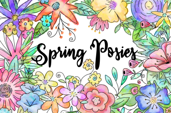 Spring Floral Watercolor Posy Bouquets: A Versatile Design Asset for Creative Projects