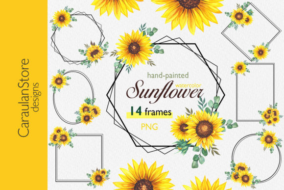 Sunflower and Floral Frames for Creative Design